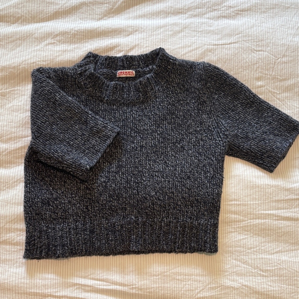 100% Cashmere and Wool Organic John Patrick Charcoal Sweater